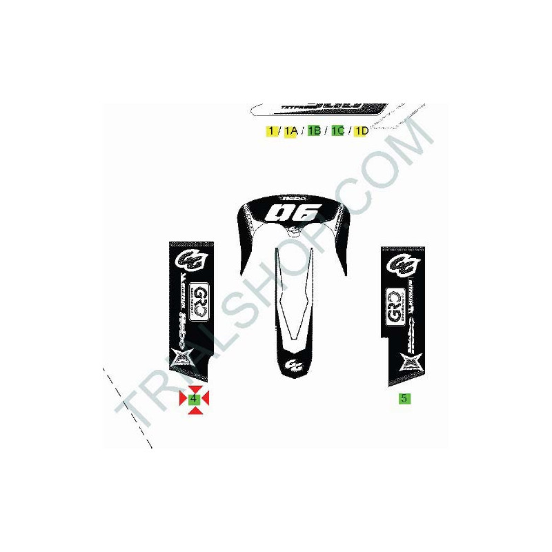 ADESIVO FORCELLA DX ROSSA TRIAL 2006