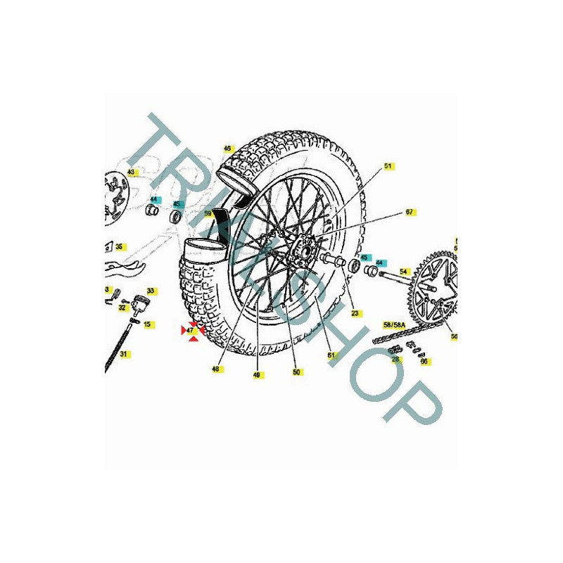 RUOTA CPL. POSTERIORE TXT 2010 TITANIO