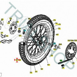 RUOTA POSTERIORE COMPLETA FACTORY 125 ’13