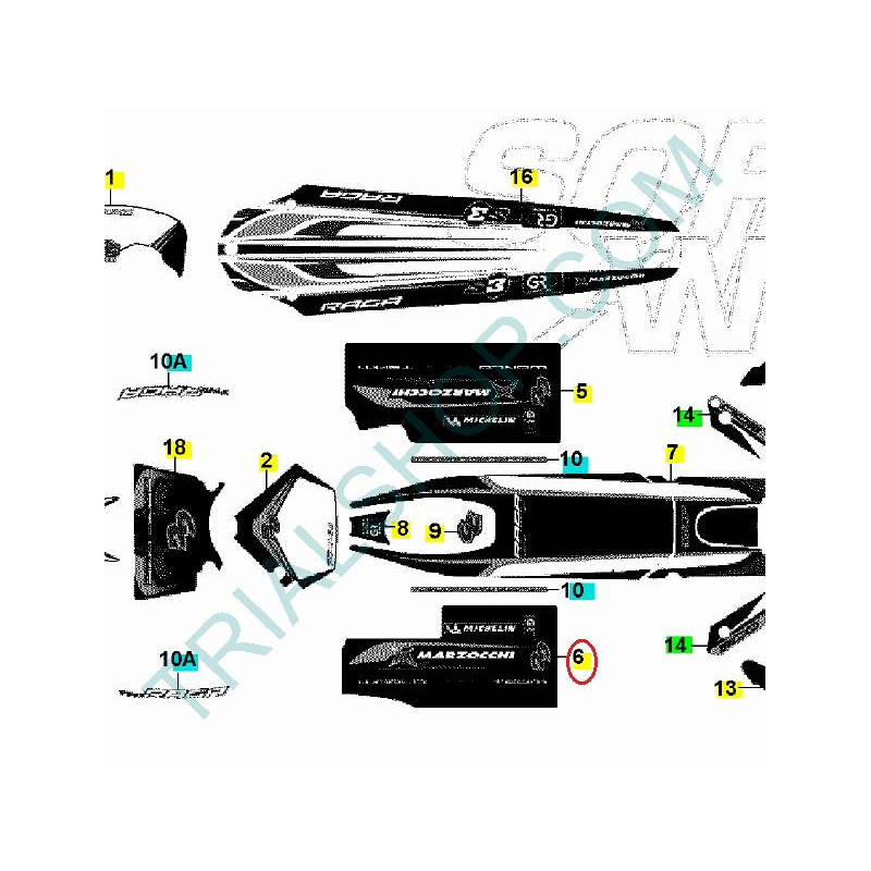Adesivo forcella Sx Gas Gas Txt Raga 2009