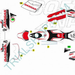 Adesivo cilindrata 125cc Dx Gas Gas Txt Racing 2016-2017