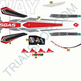 Adesivo cilindrata 125cc Dx Gas Gas Txt Racing 2016-2017