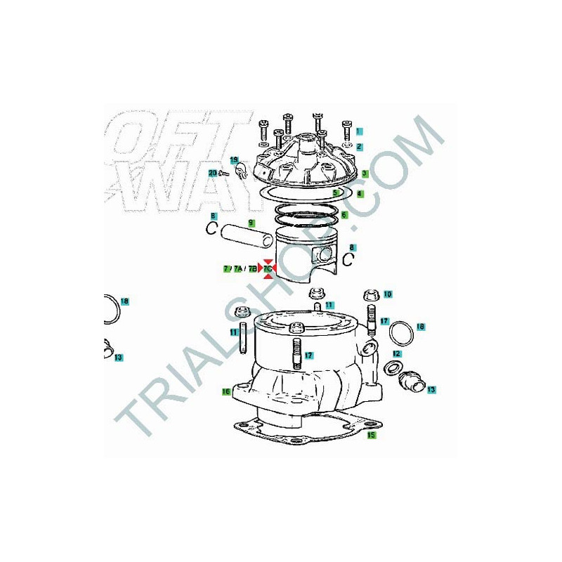 Pistone 125cc “D” Gas Gas Txt Factory, Raga, Racing, Pro, G.P.