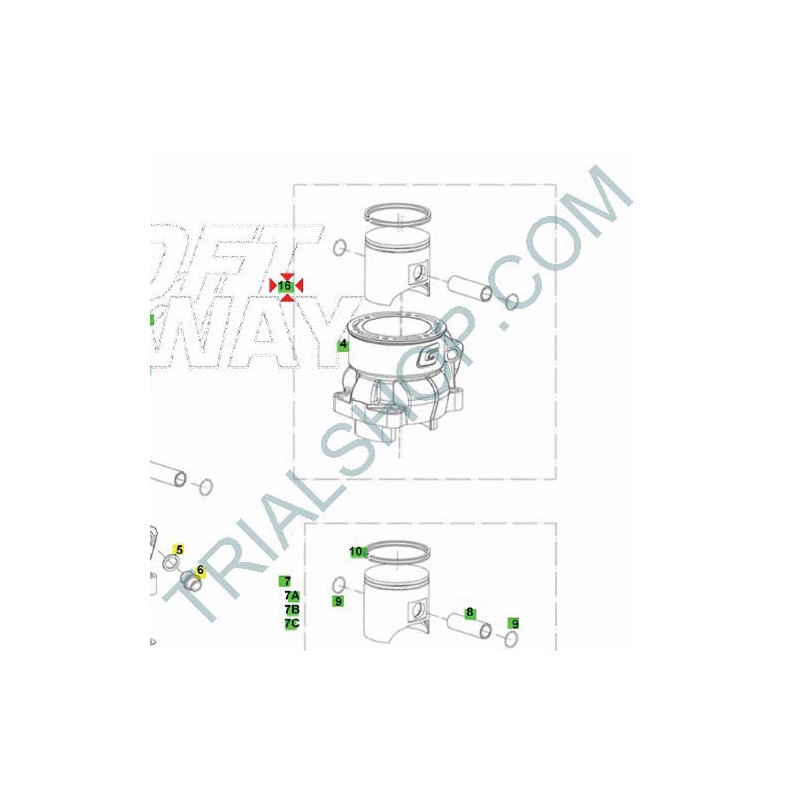 Cilindro completo 125cc Gas Gas Txt Racing, G.P.