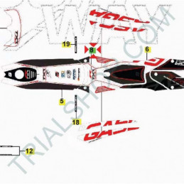 Adesivo cilindrata 250cc base serbatoio Gas Gas Txt Racing, Raga