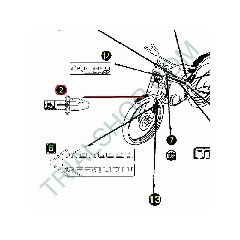 Adesivo parafango anteriore Montesa Cota 315 2003
