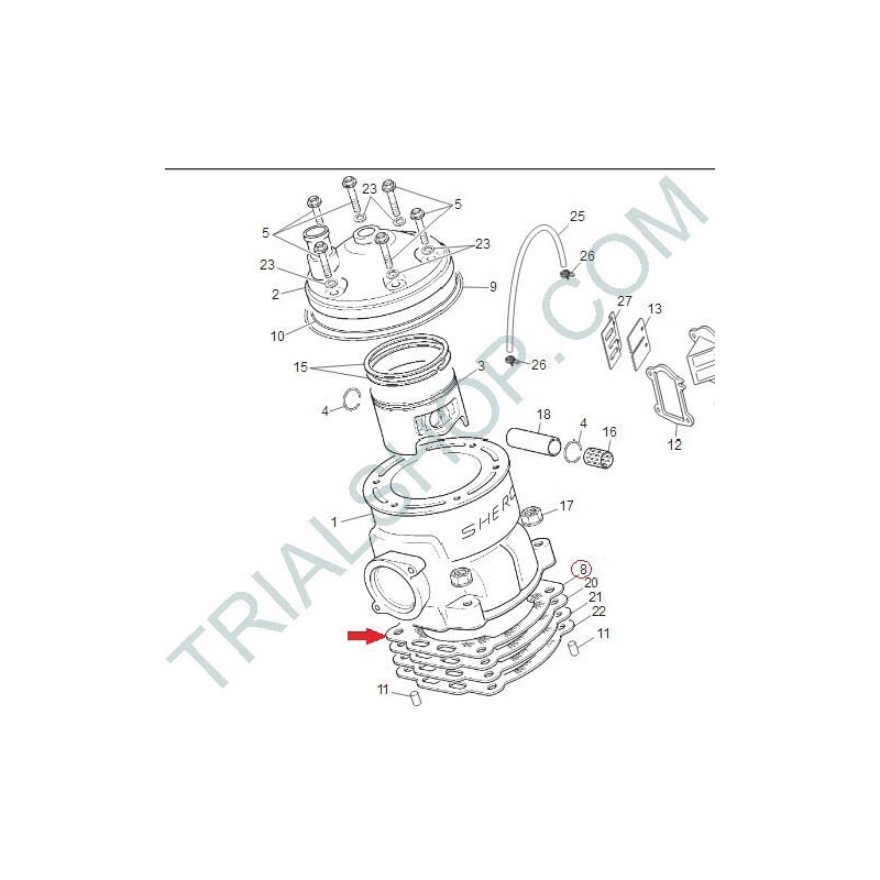 guarnizione cilindro 125CC 0,5