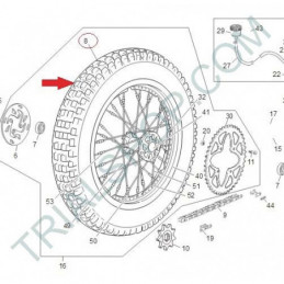 ruota post. 250/290 TR dorata