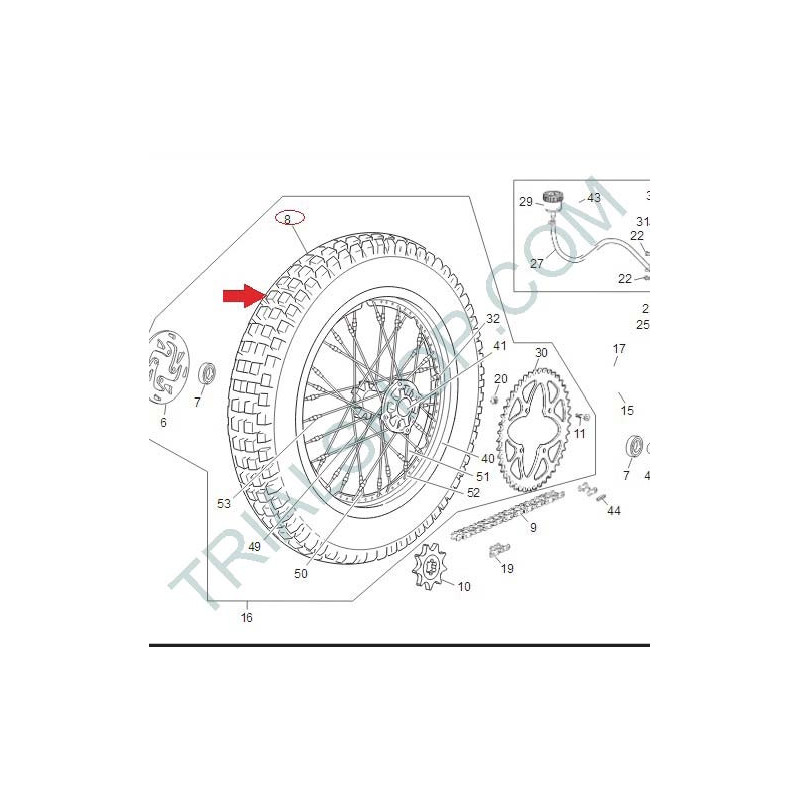 ruota post. 125 TR dorata