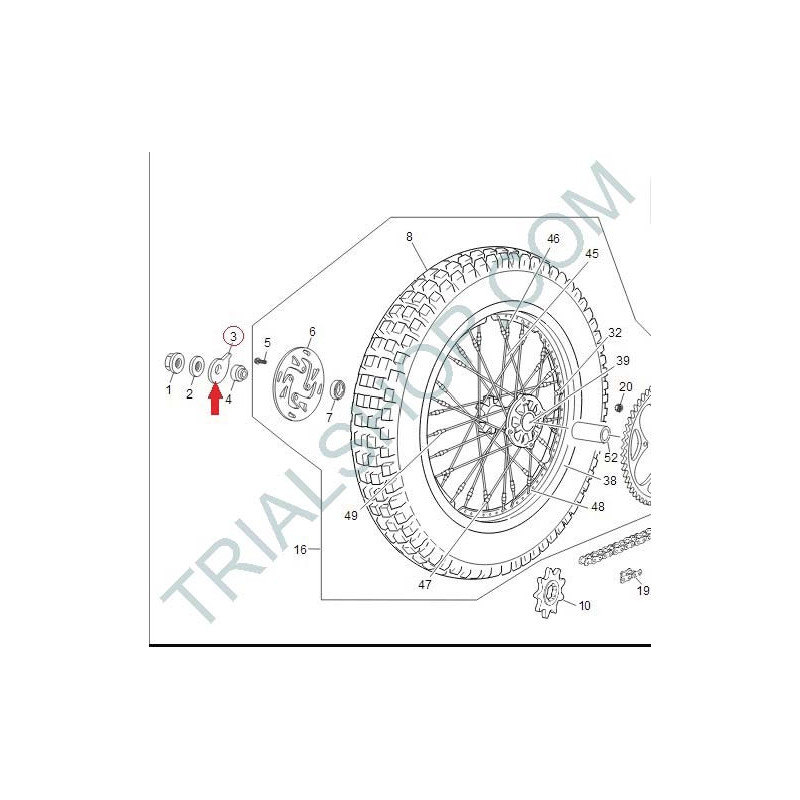 eccentrico dx tenditore catena
