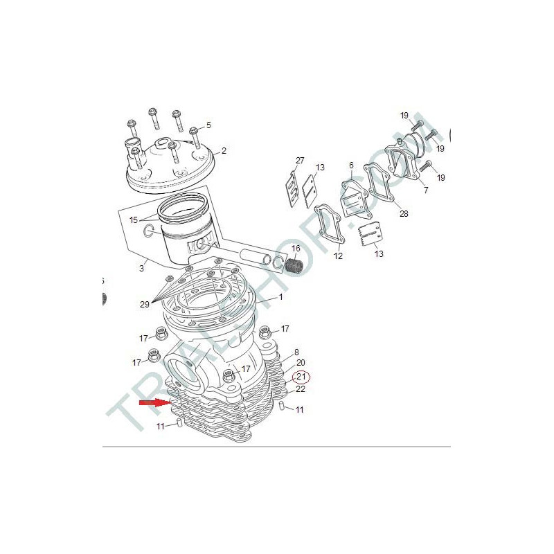 cilindro gasket 0.4mm 125CC
