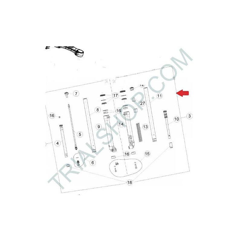GAMBA FORCELLA SINISTRA250-300CC