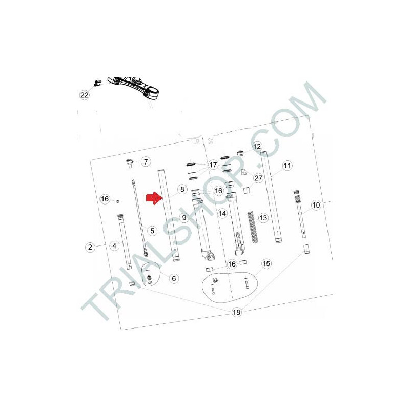 STELO DESTRO COMPLETO 250-300CC