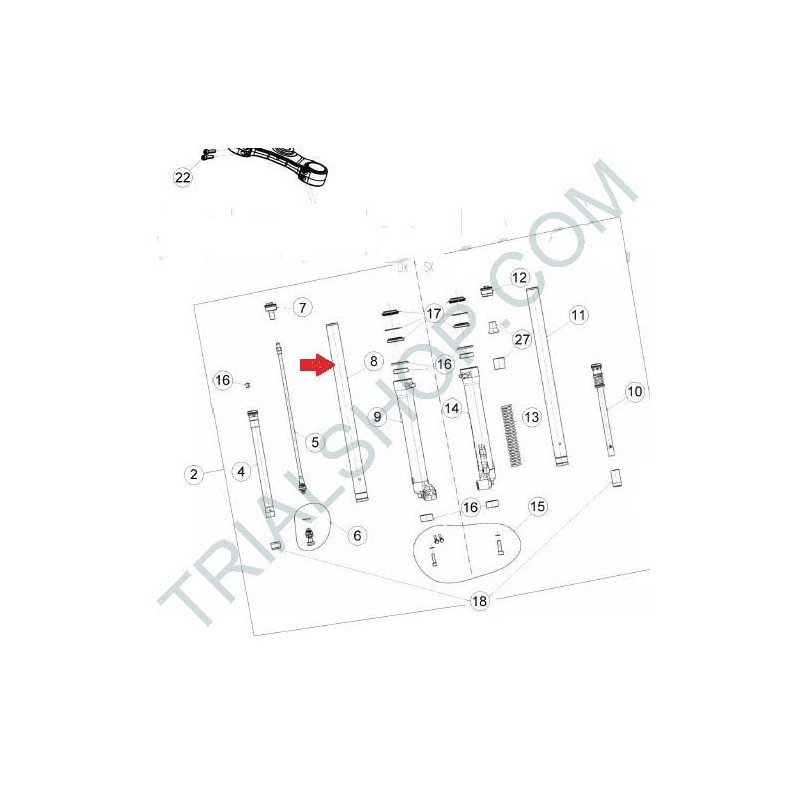 STELO DESTRO COMPLETO 125-200CC