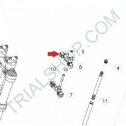Piastra superiore forcella REV 50, EVO 80