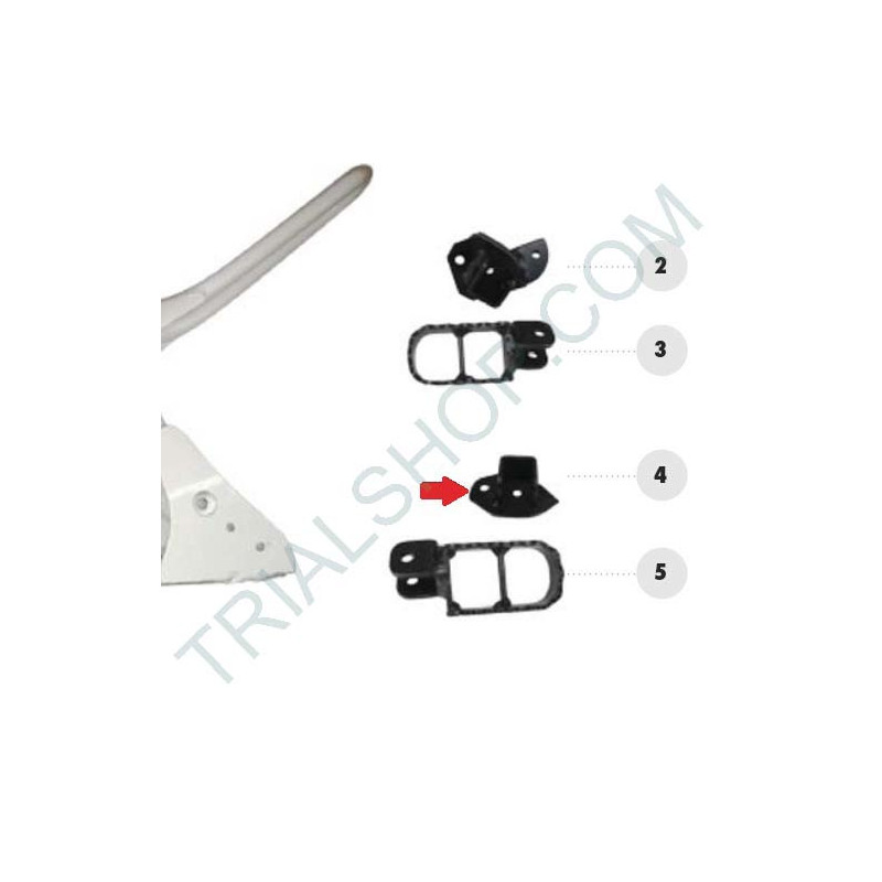 Sopporto DX pedana Beta Minitrial E16 ( nero )