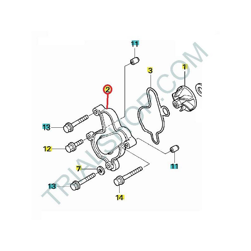 Corpo pompa acqua Montesa Cota 4RT, 4RT Racing, 300RR, 4Ride