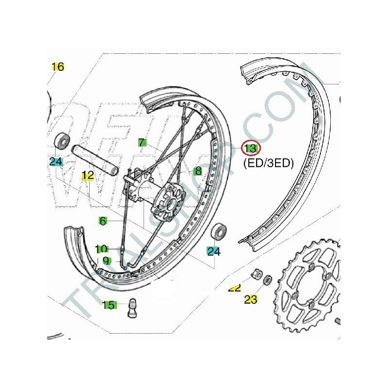 Cerchio ruota posteriore Montesa Cota 4RT, 4RT Racing