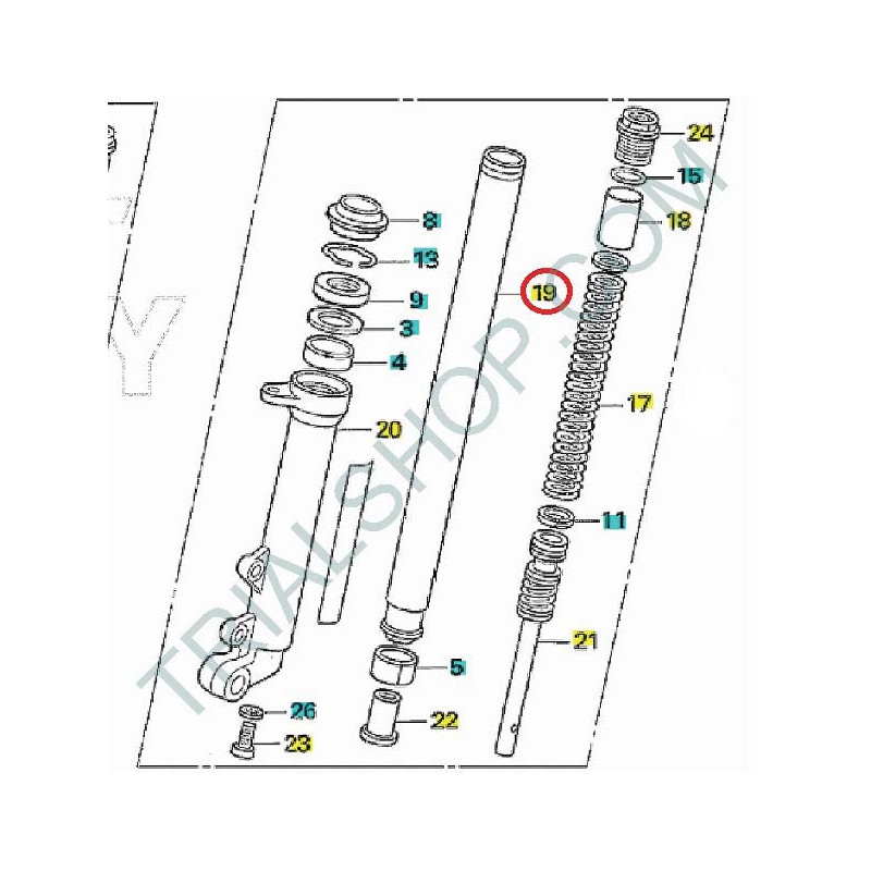 Stelo forcella SHOWA Sx Montesa Cota 4RT, 4RT Racing