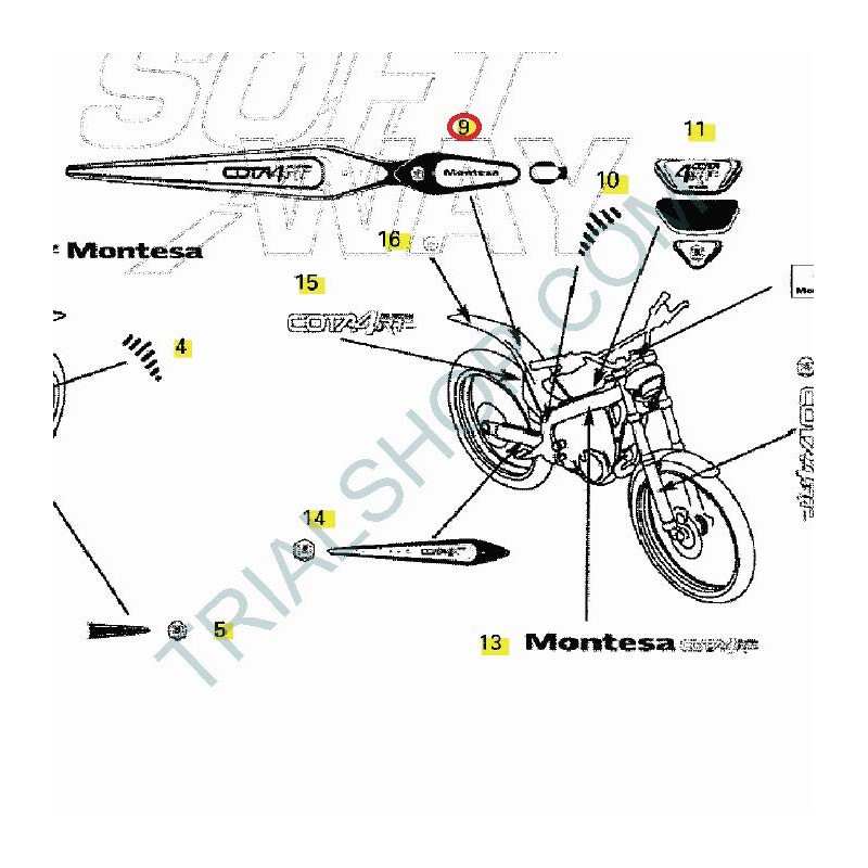 Adesivo parafango posteriore Montesa Cota 4RT ’07