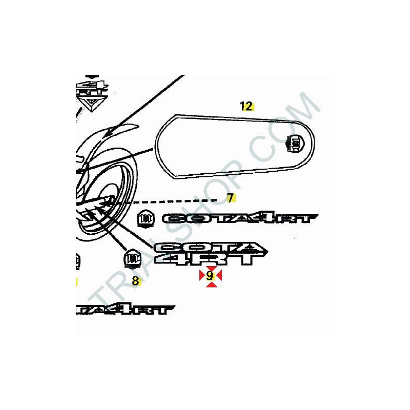 Adesivo forcellone DX Montesa Cota 4RT ’05-’06