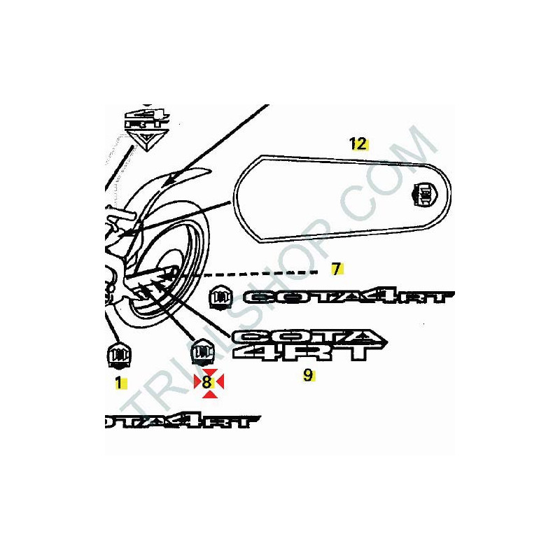 Adesivo forcellone SX marchio Montesa 4RT ’05-’06